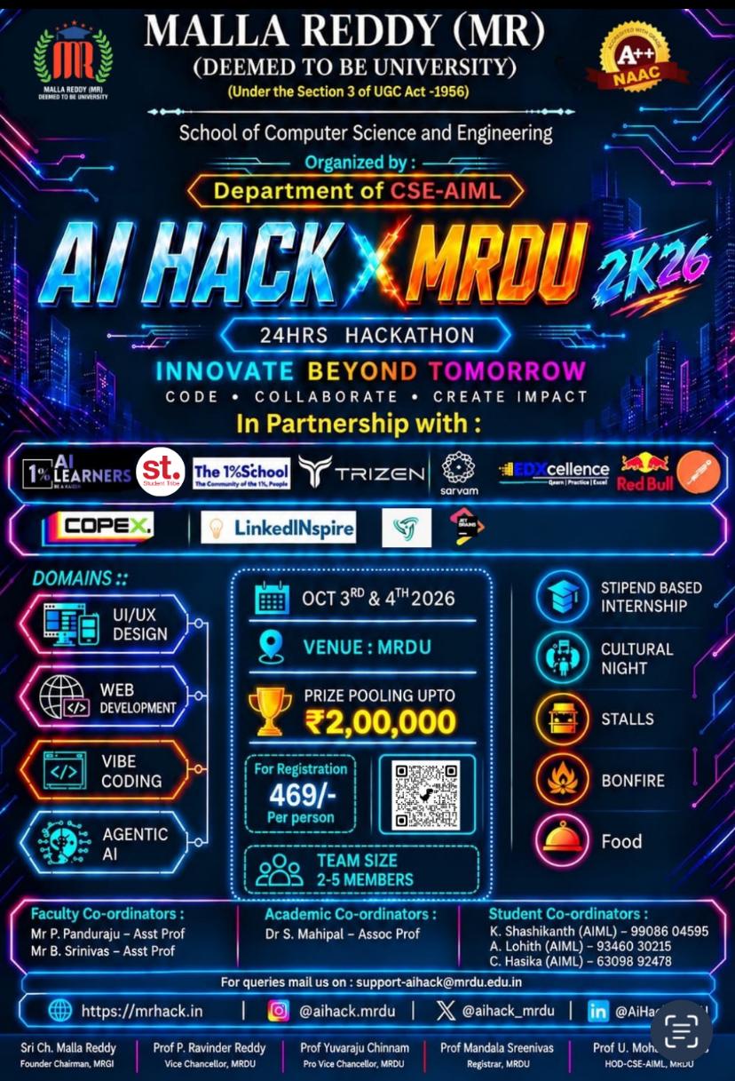 AI HACK X MRDU 2K26 24HRS HACKATHON